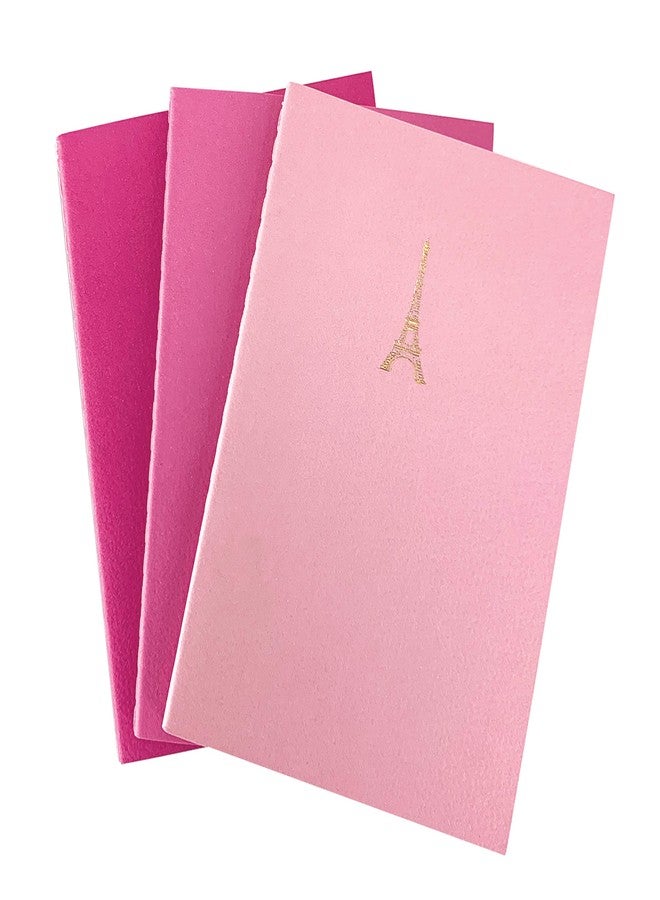 مجموعة دفاتر جرافيك الصغيرة، لون وردي فاتح - تتضمن 3 دفاتر صغيرة، 3.5 × 5 بوصة، 64 صفحة - دفاتر محمولة أنيقة مزينة برقائق ذهبية، مثالية لتدوين الملاحظات وكتابة القوائم وغير ذلك الكثير